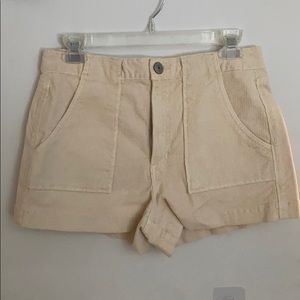 corduroy shorts, size 6, light beige color